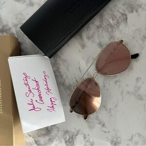 Burberry Gold Frame Sunglasses with Pink Lenses